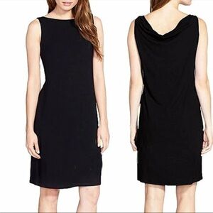 Eileen Fisher Viscose Jersey Stretch Ballet Drape Neck Reversible Midi Dress L